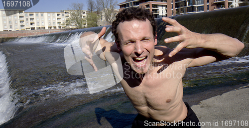 Image of Angry man shouting at camera.