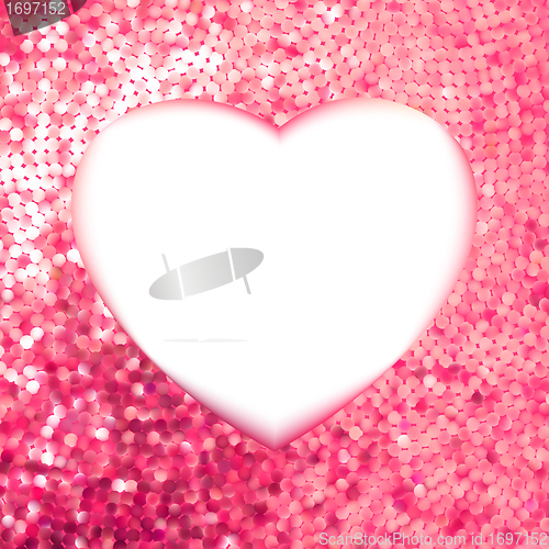 Image of Pink Gold frame in the shape of heart. EPS 8