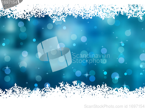 Image of Blue background with snowflakes. EPS 8