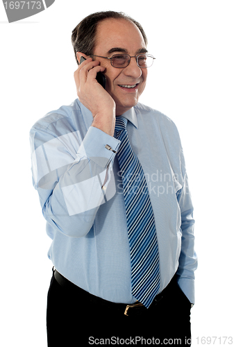 Image of Business professional communicating via phone