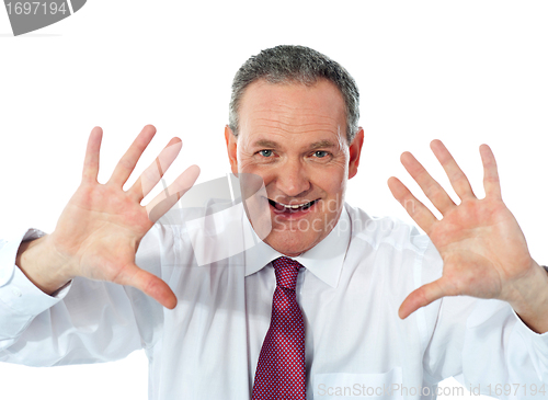 Image of Excited businessman. Joyful nature