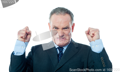 Image of Frustrated senior businessman