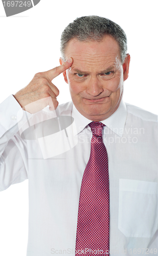 Image of Confused matured corporate man