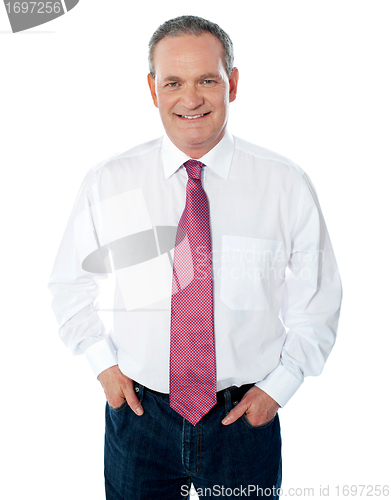 Image of Casual senior businessman posing