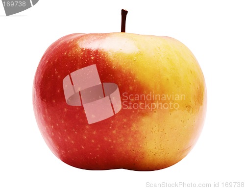 Image of Red-Yellow Apple w/ Path (Side View)