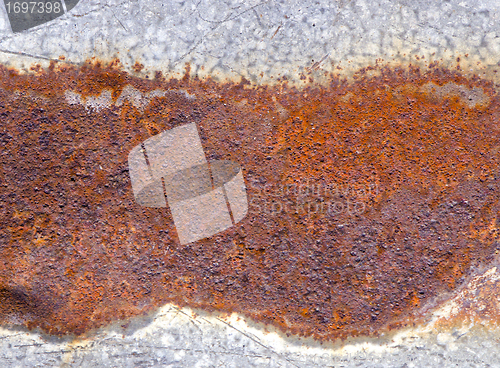 Image of Background retro vintage rusty corroded tin wall 