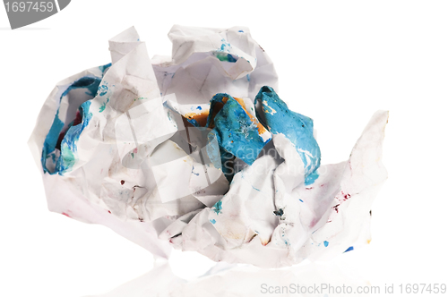 Image of Crumpled paper isolated over white 