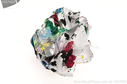 Image of Crumpled paper isolated over white 