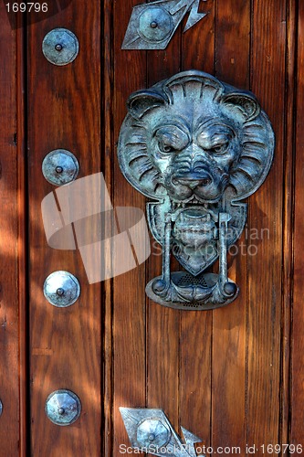 Image of Lion's head door knocker extra large and old