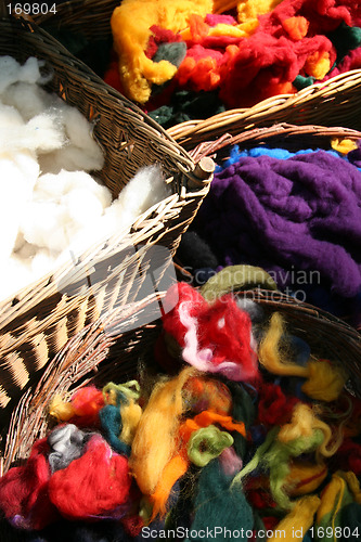 Image of Wool in baskets