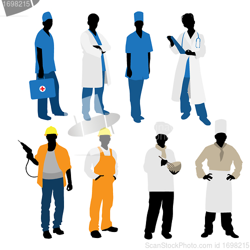 Image of Mens professions silhouettes