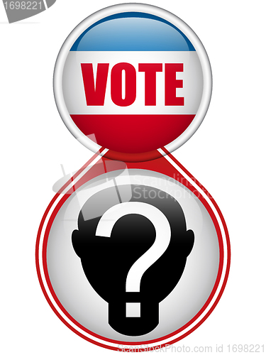 Image of United States Election Vote Button.