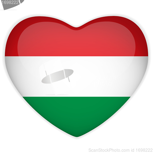 Image of Hungary Flag Heart Glossy Button