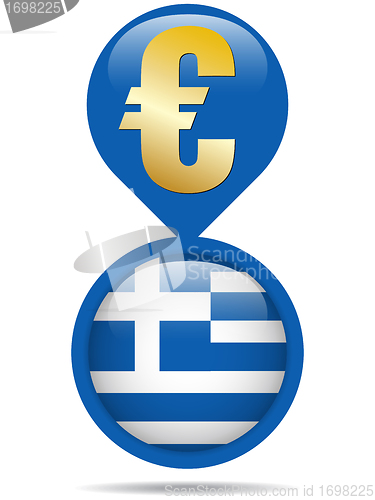 Image of Flag Button Greece Euro Crisis