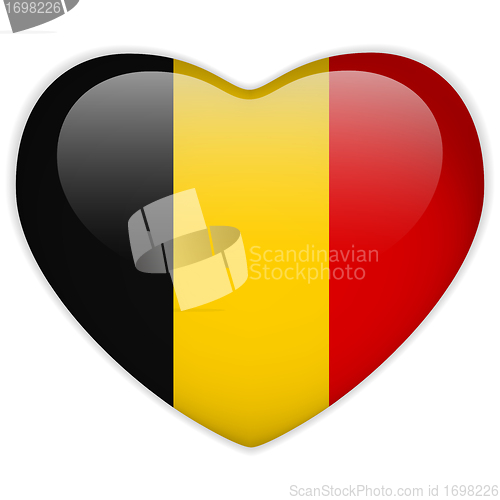 Image of Belgium Flag Heart Glossy Button