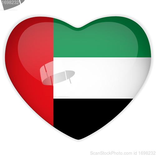 Image of Emirates Flag Heart Glossy Button