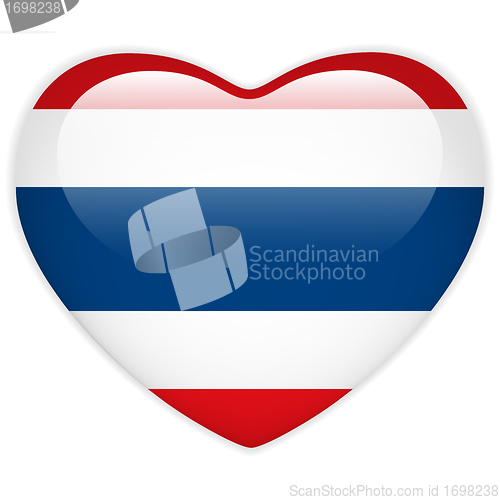 Image of Thailand Flag Heart Glossy Button