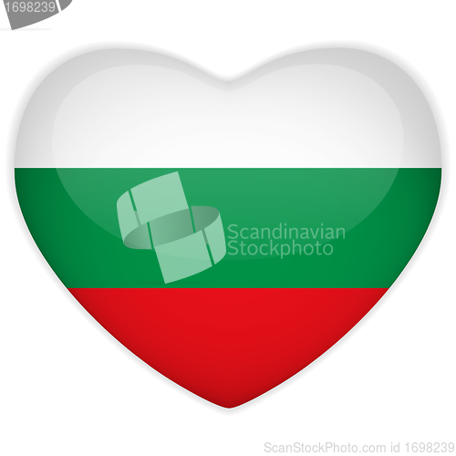Image of Bulgaria Flag Heart Glossy Button