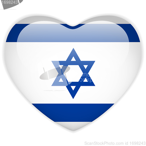 Image of Israel Flag Heart Glossy Button