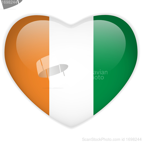 Image of Ireland Flag Heart Glossy Button