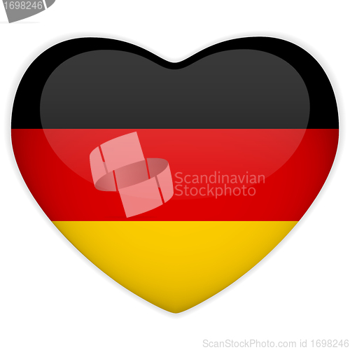 Image of Germany Flag Heart Glossy Button