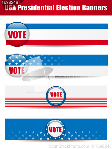 Image of Vote Banners. Set of four with Background