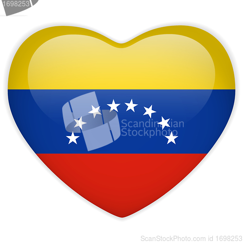 Image of Venezuela Flag Heart Glossy Button