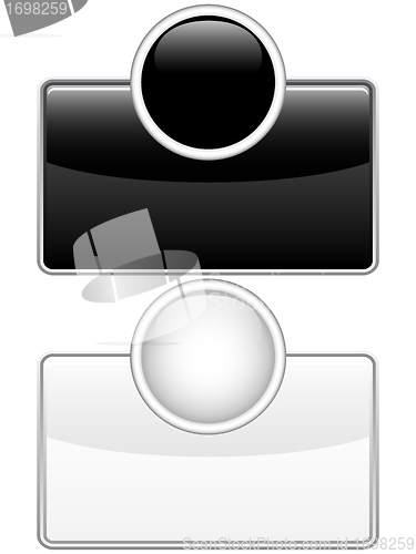 Image of Glossy web buttons black and white