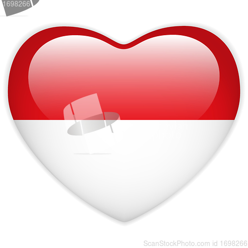 Image of Monaco Flag Heart Glossy Button