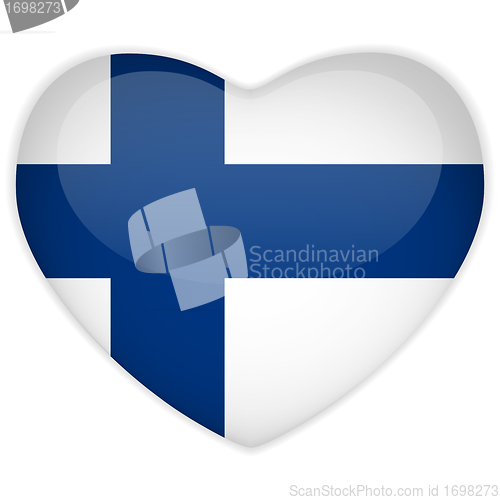 Image of Finland Flag Heart Glossy Button