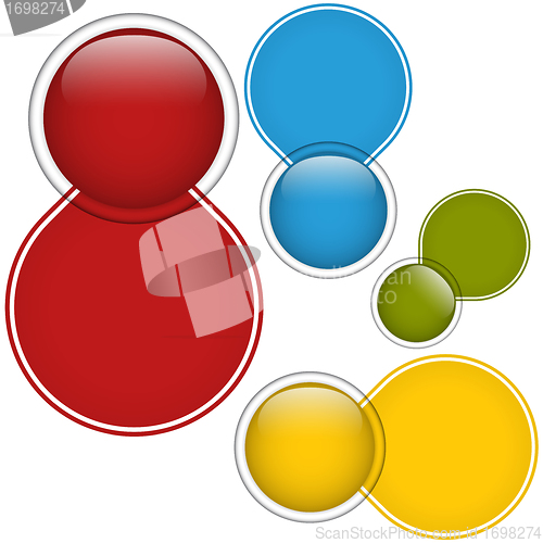 Image of Set of Four Glass Circle Buttons