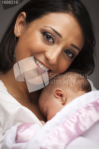 Image of Attractive Ethnic Woman with Her Newborn Baby