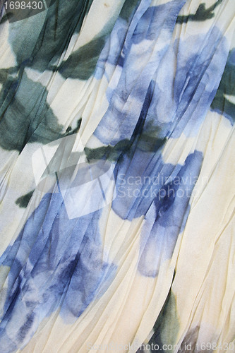 Image of Water colour pattern from blue flowers on a fabric for backgroun