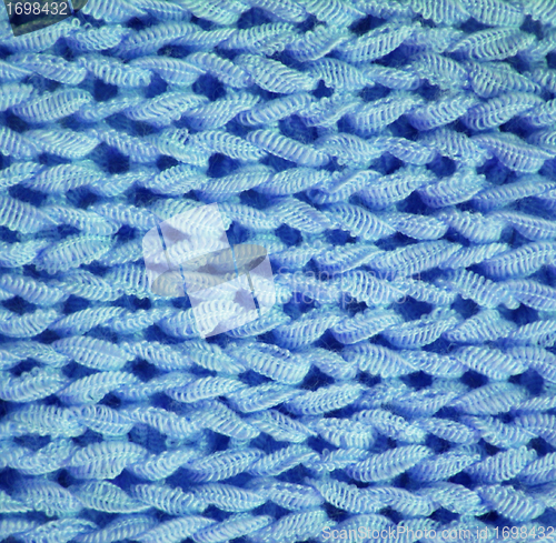 Image of Blue knitted textured background 