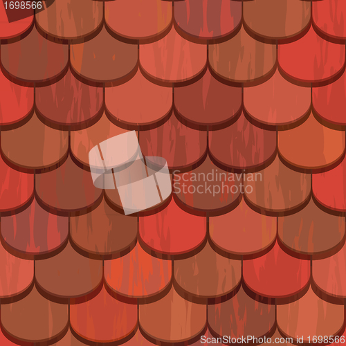 Image of Seamless red clay roof tiles