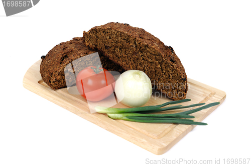 Image of Bread with tomato and onion