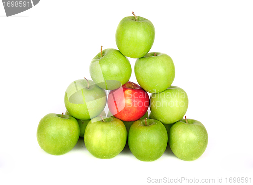 Image of Green apples on a white background