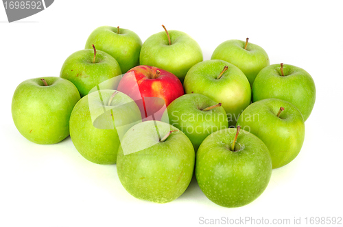 Image of Green apples on a white background