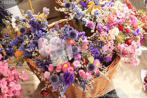 Image of bouquet of dried flowers of all colors