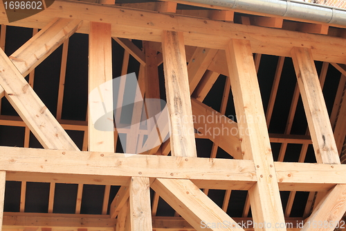 Image of wood frame of a house under construction