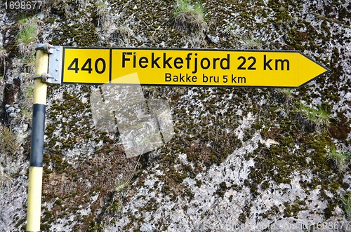 Image of Sign Flekkefjord 22 km