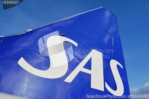 Image of Tail of SAS airplane