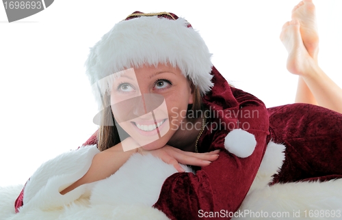Image of Santa Claus Woman on the floor