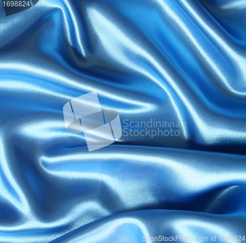 Image of Smooth elegant dark blue silk can use as background 