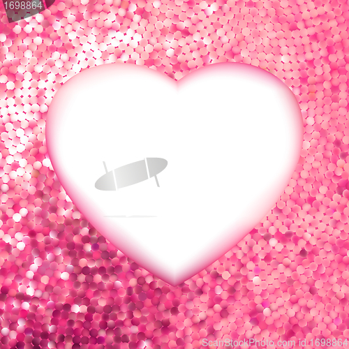 Image of Pink Gold frame in the shape of heart. EPS 8