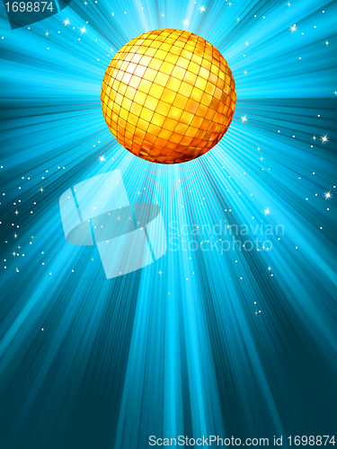 Image of Sparkling blue disco ball. EPS 8