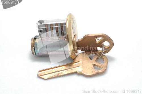 Image of Cutaway lock turned