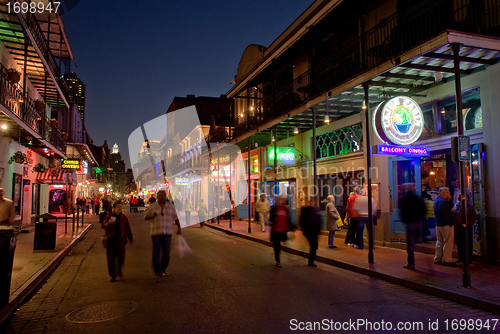 Image of Bourbon Street at dusk