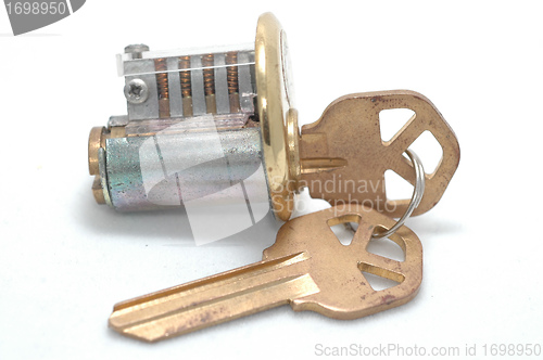 Image of Cutaway lock with right key