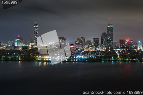 Image of Back Bay Overcast Night Aerial